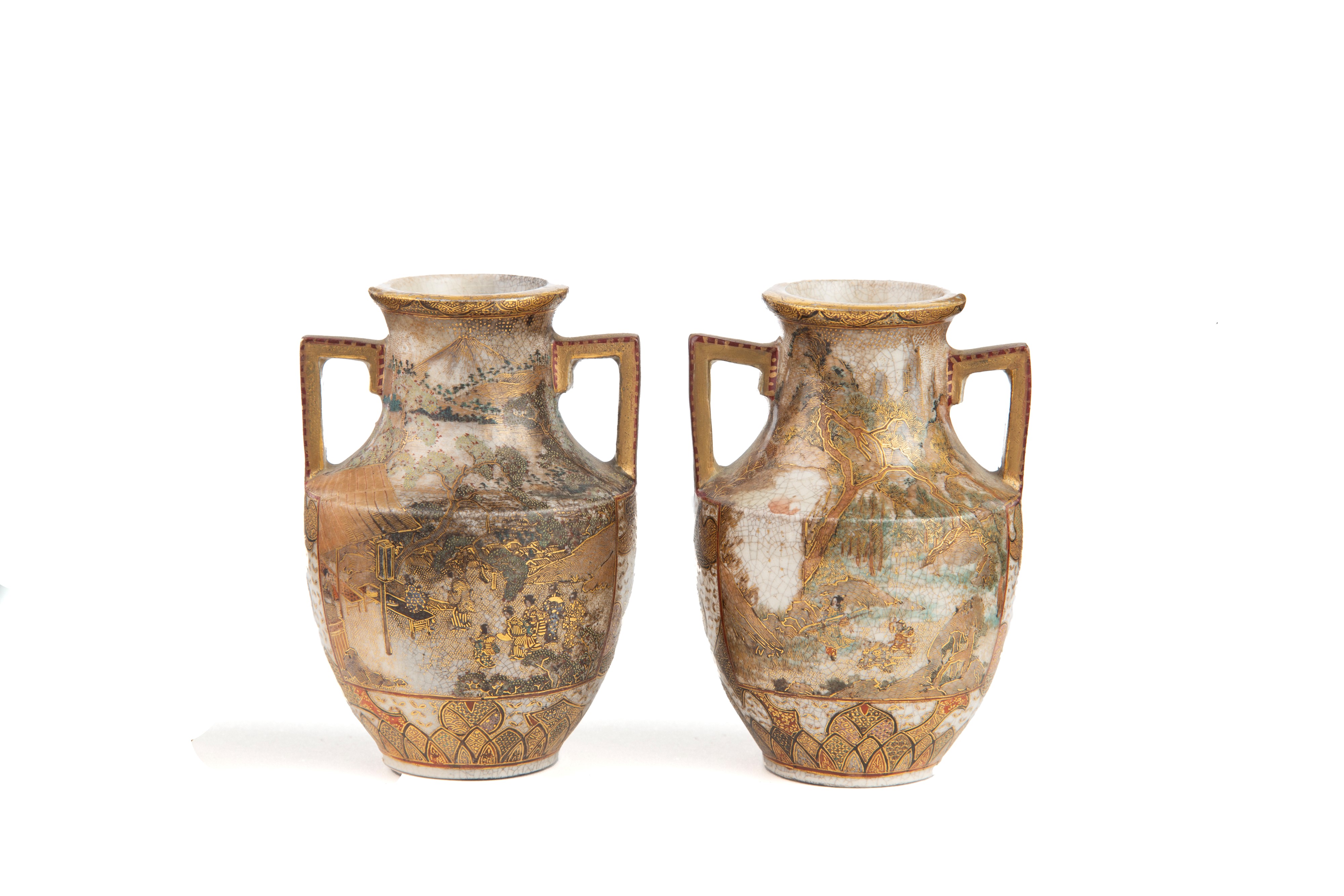 Coppia di vasetti Satsuma