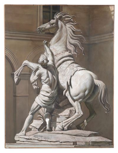 Dipinto a grisaille, Scultura Cavalli di Marly - XX secolo