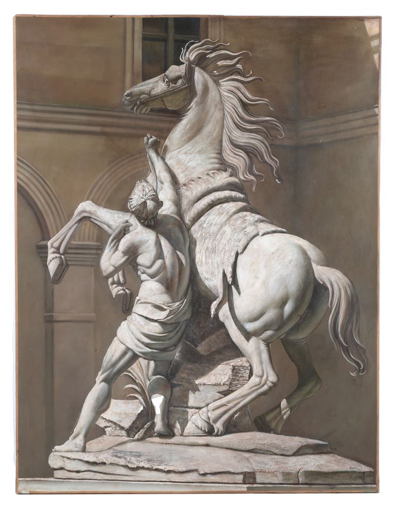 Dipinto a grisaille, Scultura Cavalli di Marly - XX secolo