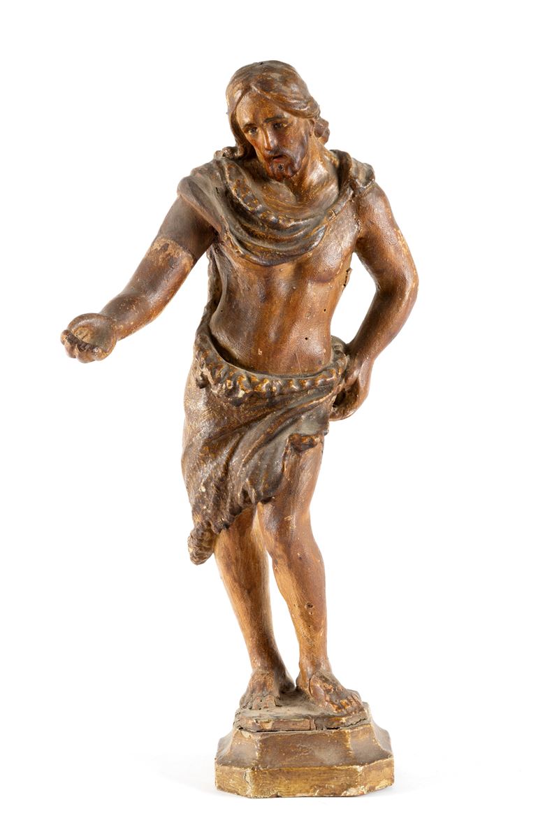 Scultore del XVII secolo, San Giovanni Battista in legno