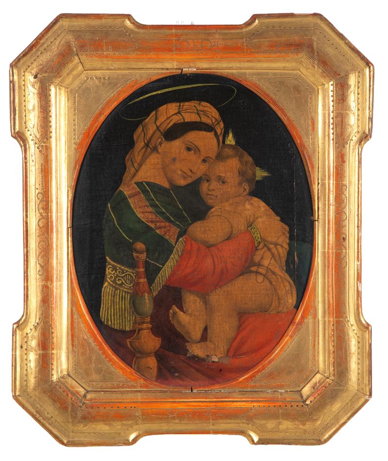 Autore Ignoto, Madonna della Seggiola, olio su tela