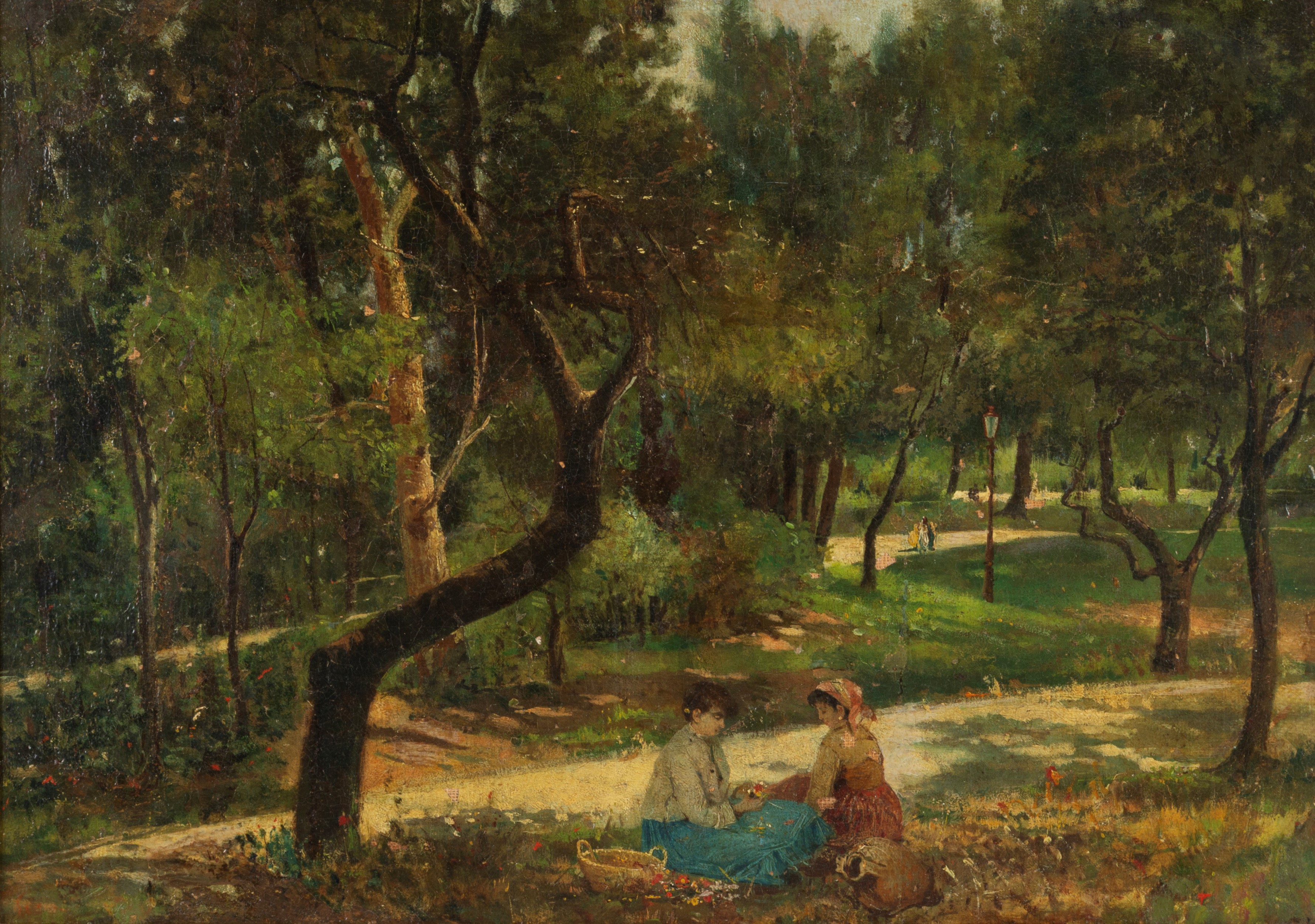 Gioacchino Toma - Dipinto "fanciulle nel Parco"