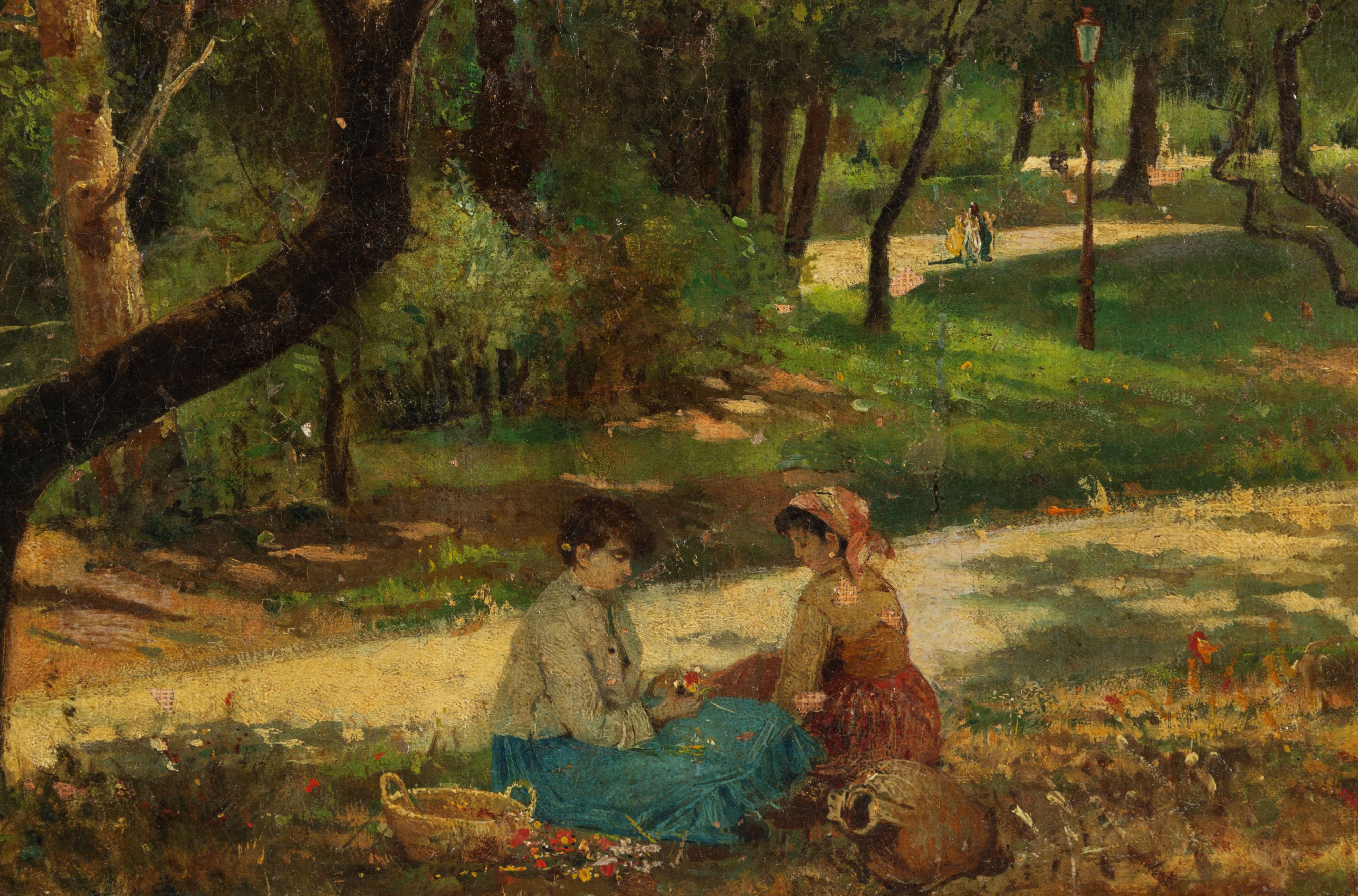 Gioacchino Toma - Dipinto "fanciulle nel Parco"