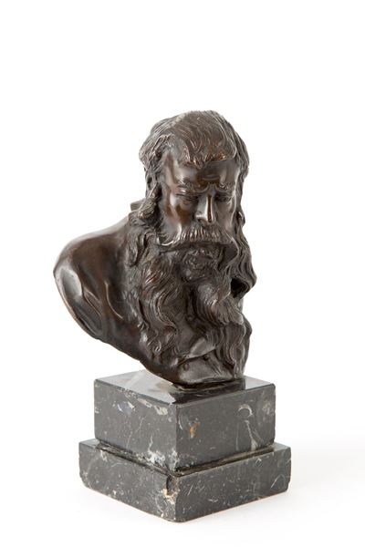 D. G., Ritratto del pittore Jean-Louis-Ernest Meissonier, scultura in bronzo