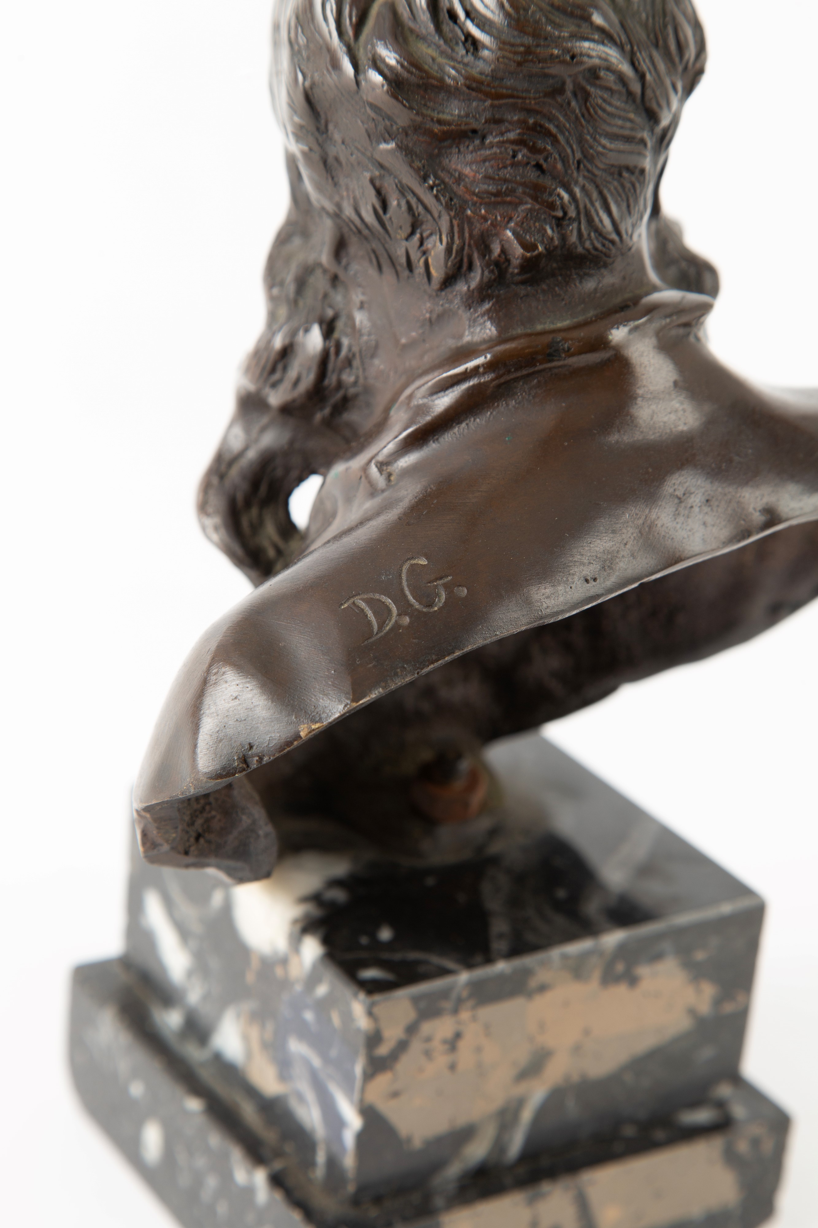 D. G., Ritratto del pittore Jean-Louis-Ernest Meissonier, scultura in bronzo