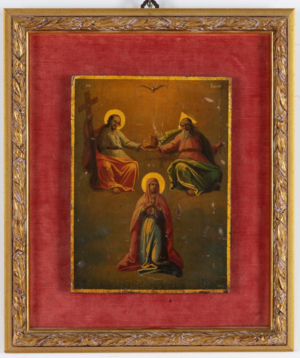 Icon "HOLY TRINITY WITH THE VIRGIN"