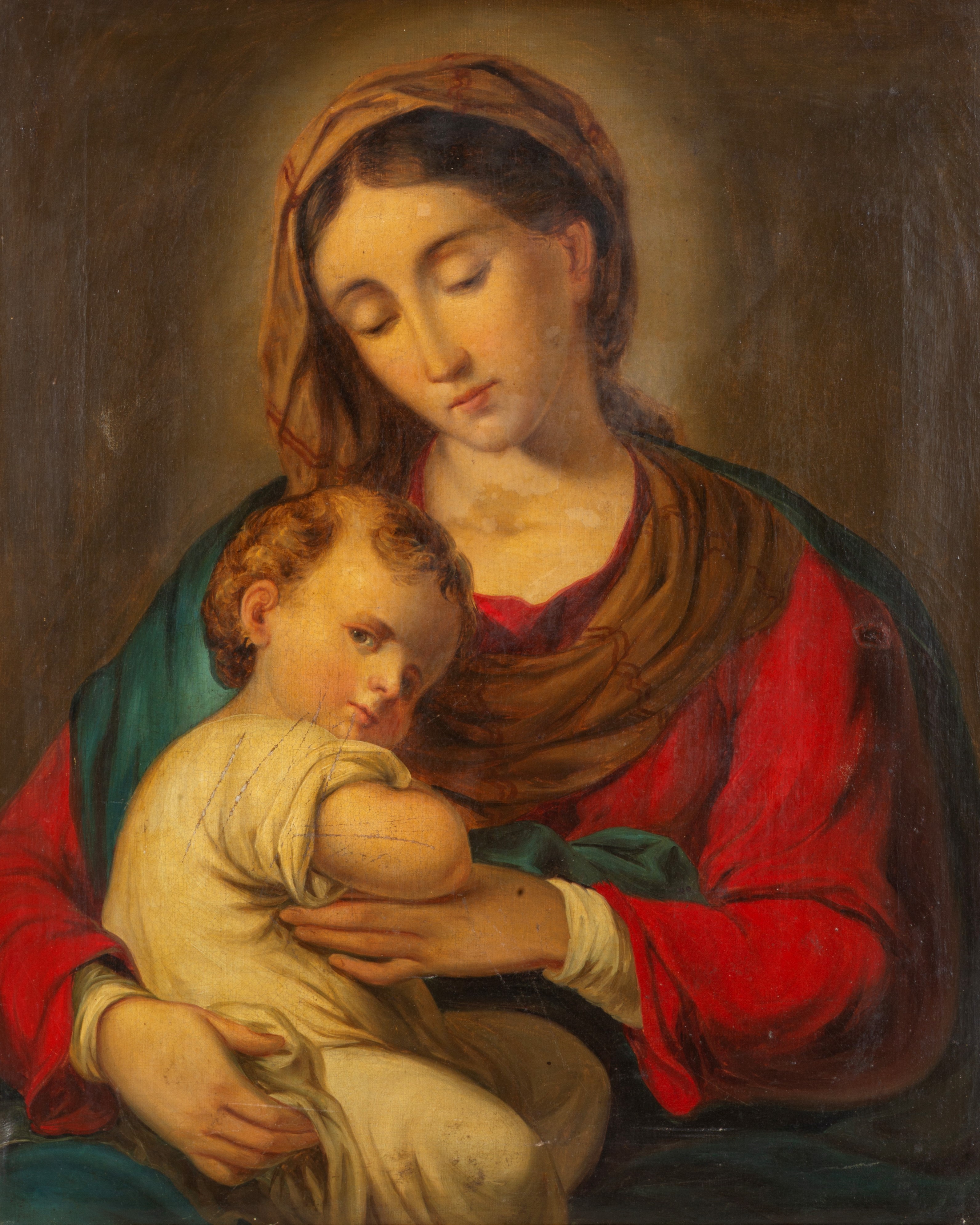 Madonna con Bambino, olio su tela