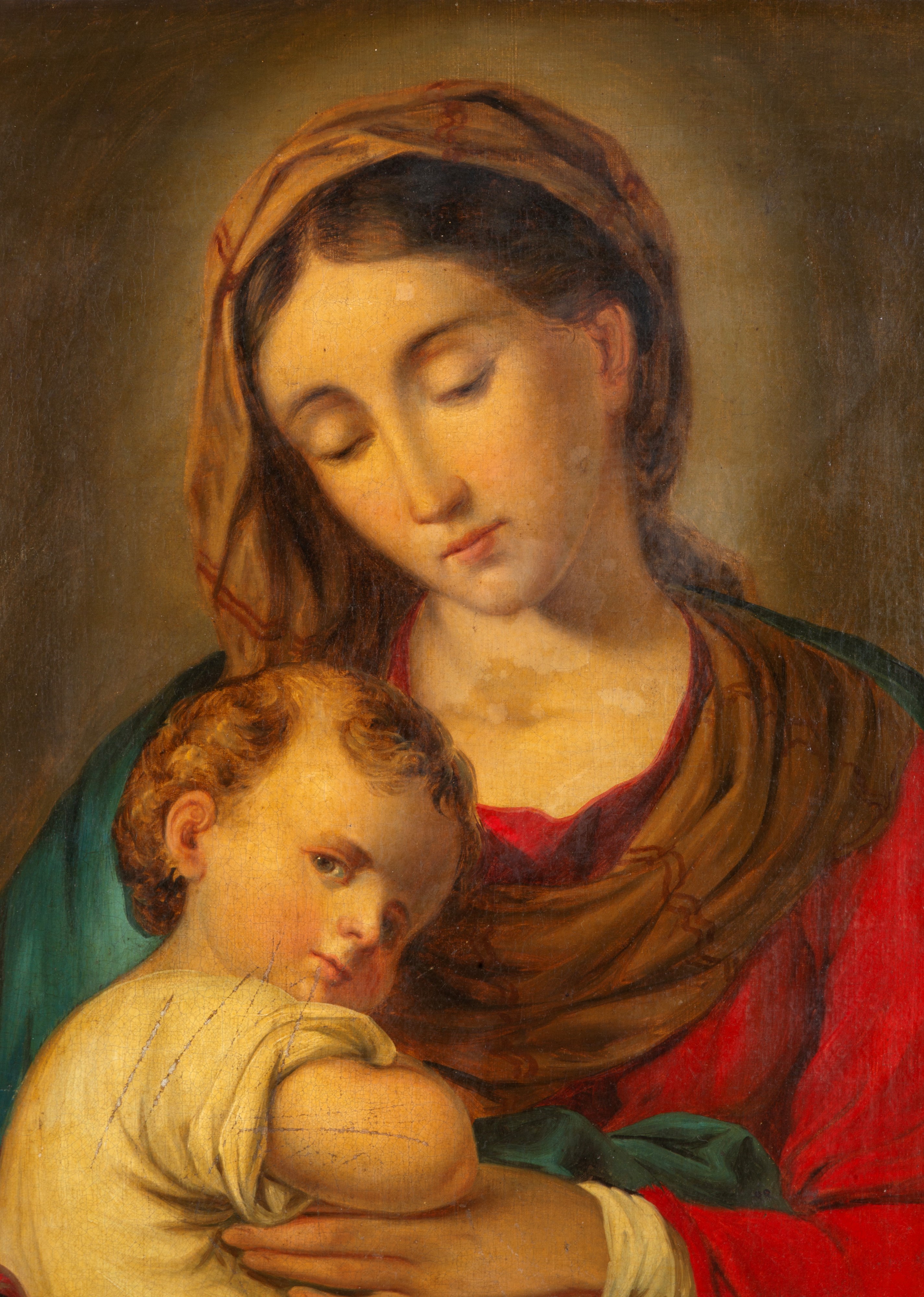 Madonna con Bambino, olio su tela