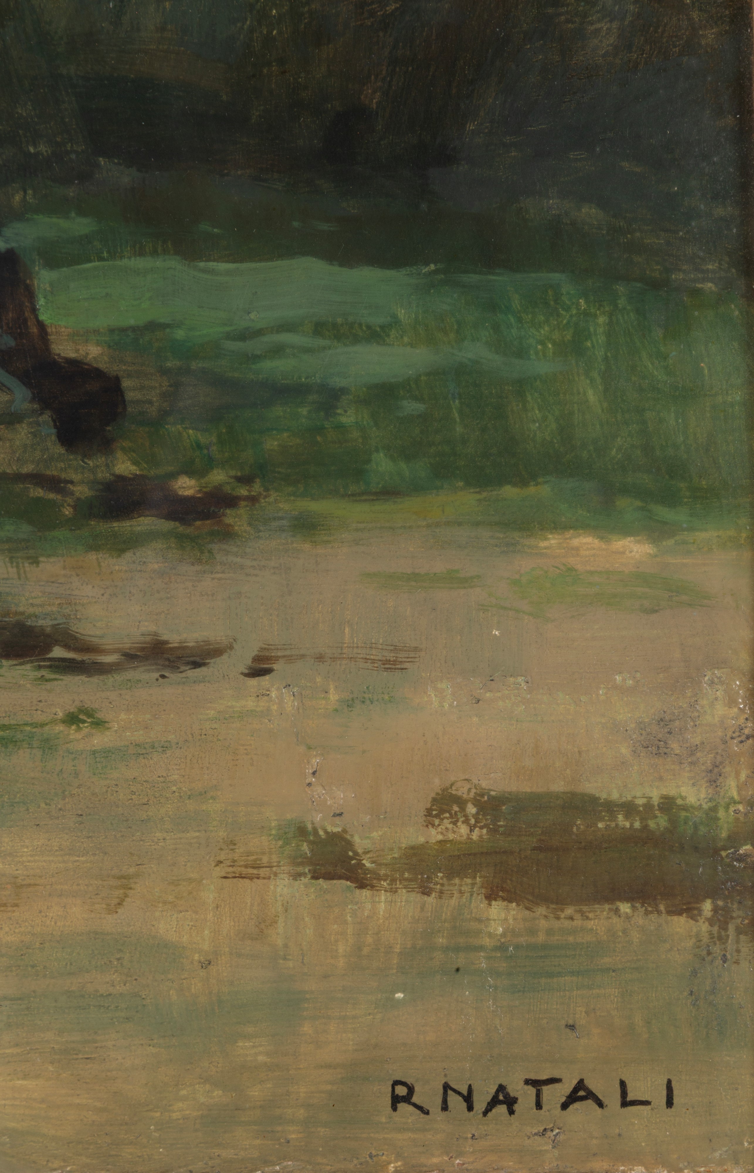 Renato Natali - Contadine, olio su tavoletta