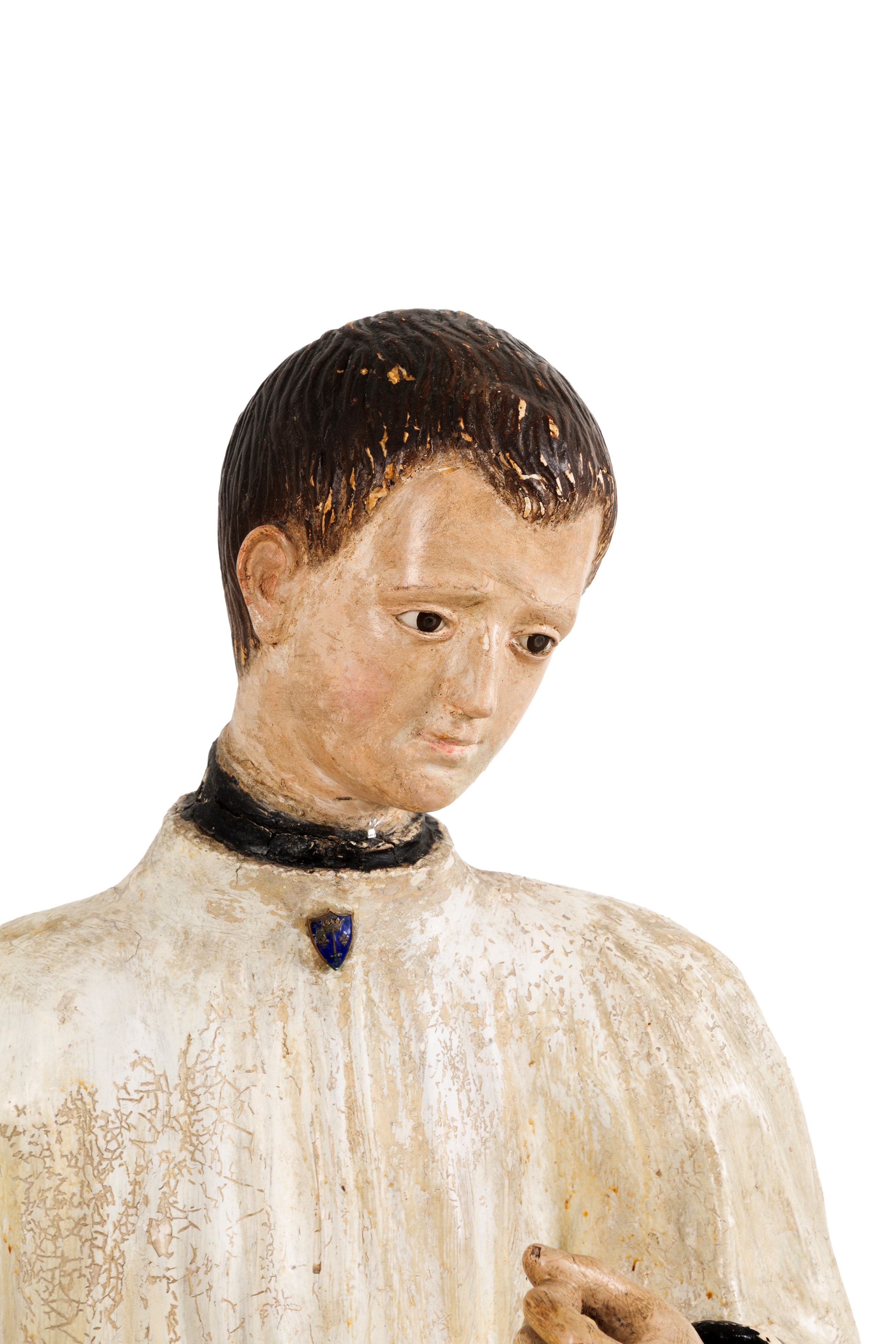 Scultore del XVIII secolo, Scultura di San Luigi Gonzaga in legno dipinto