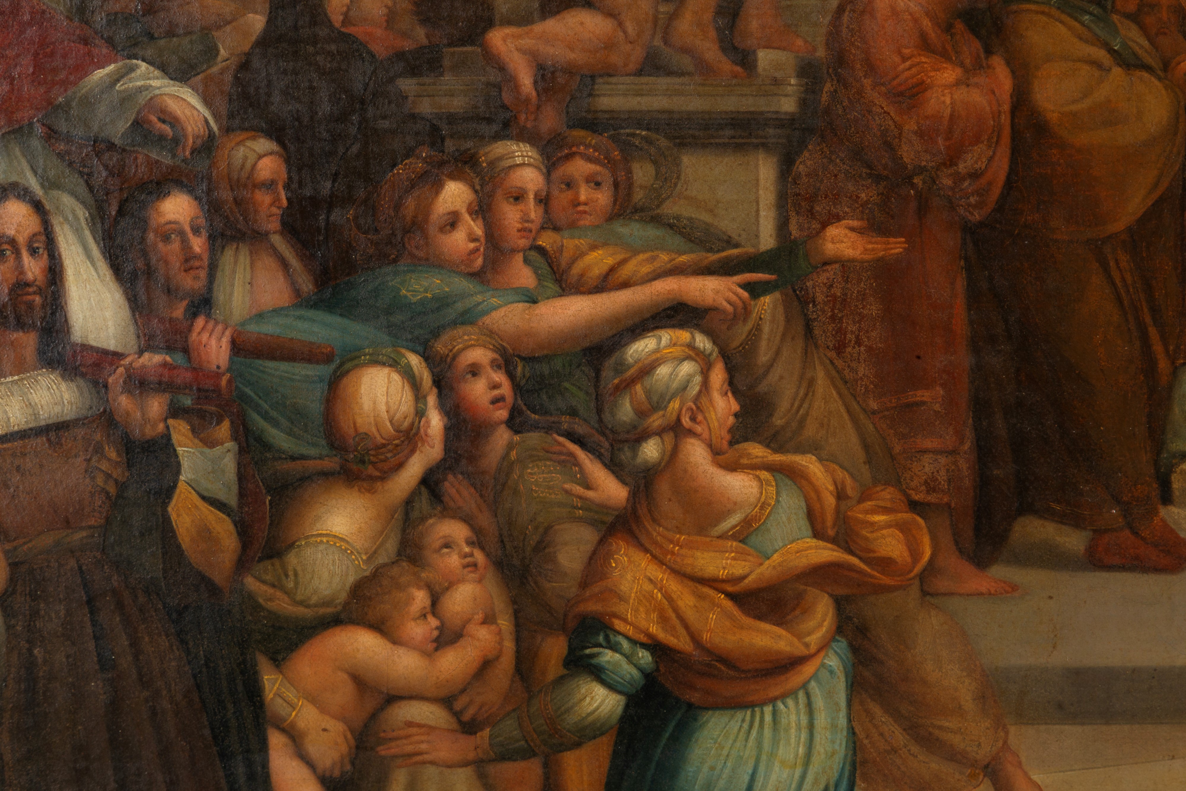 Dipinto Mezzaluna "la Cacciata di Eliodoro dal Tempio"