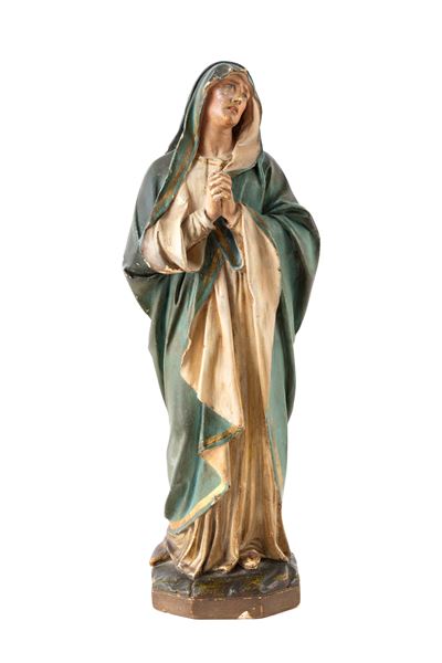 Scultura in terracotta dipinta, Madonna del XIX secolo