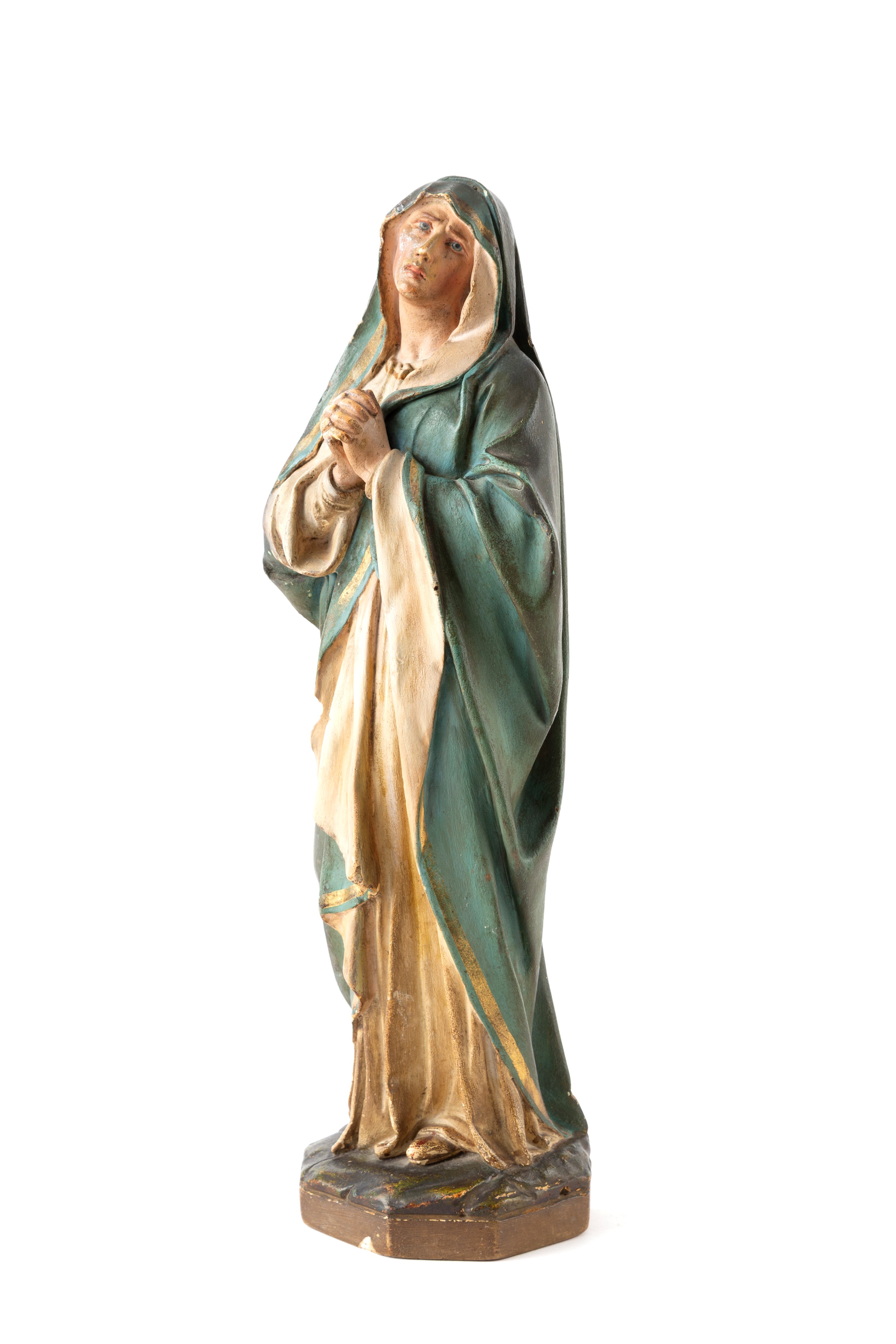 Scultura in terracotta dipinta, Madonna del XIX secolo