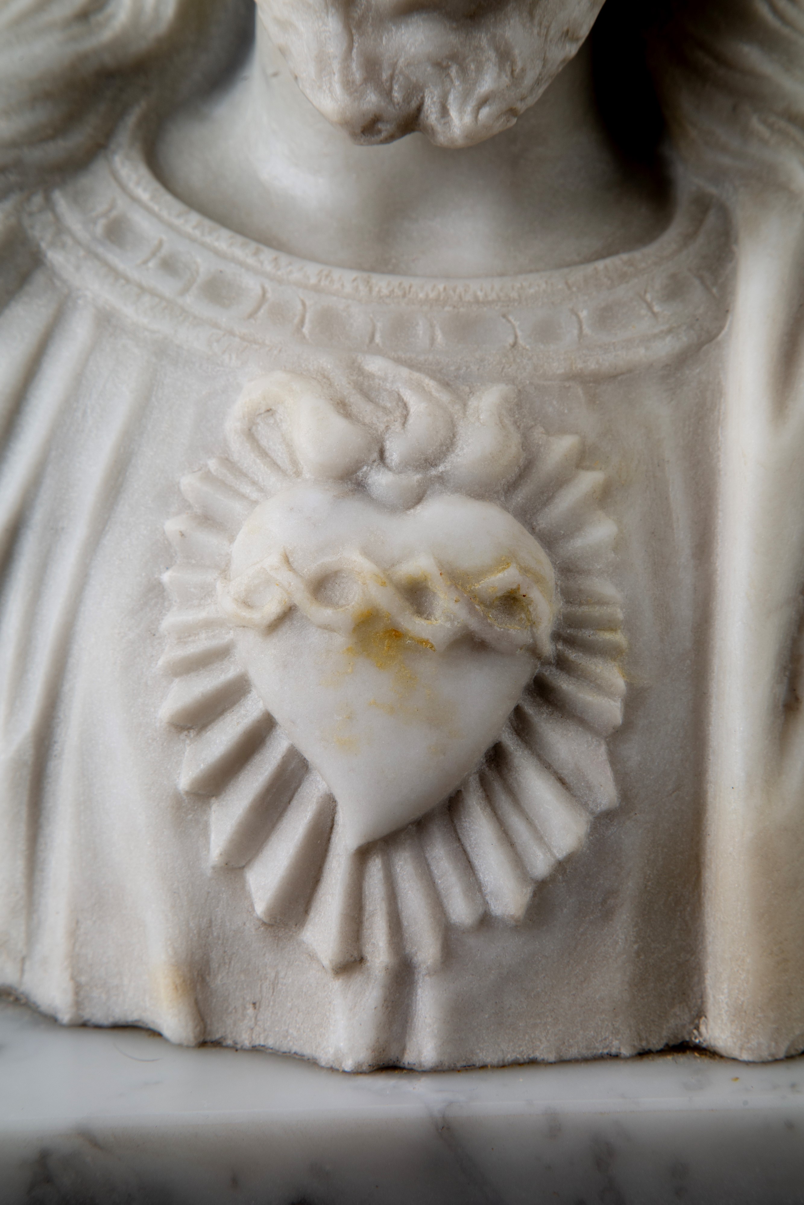 Autore non identificato, Scultura mezzo busto 'Cristo' in marmo bianco di Carrara