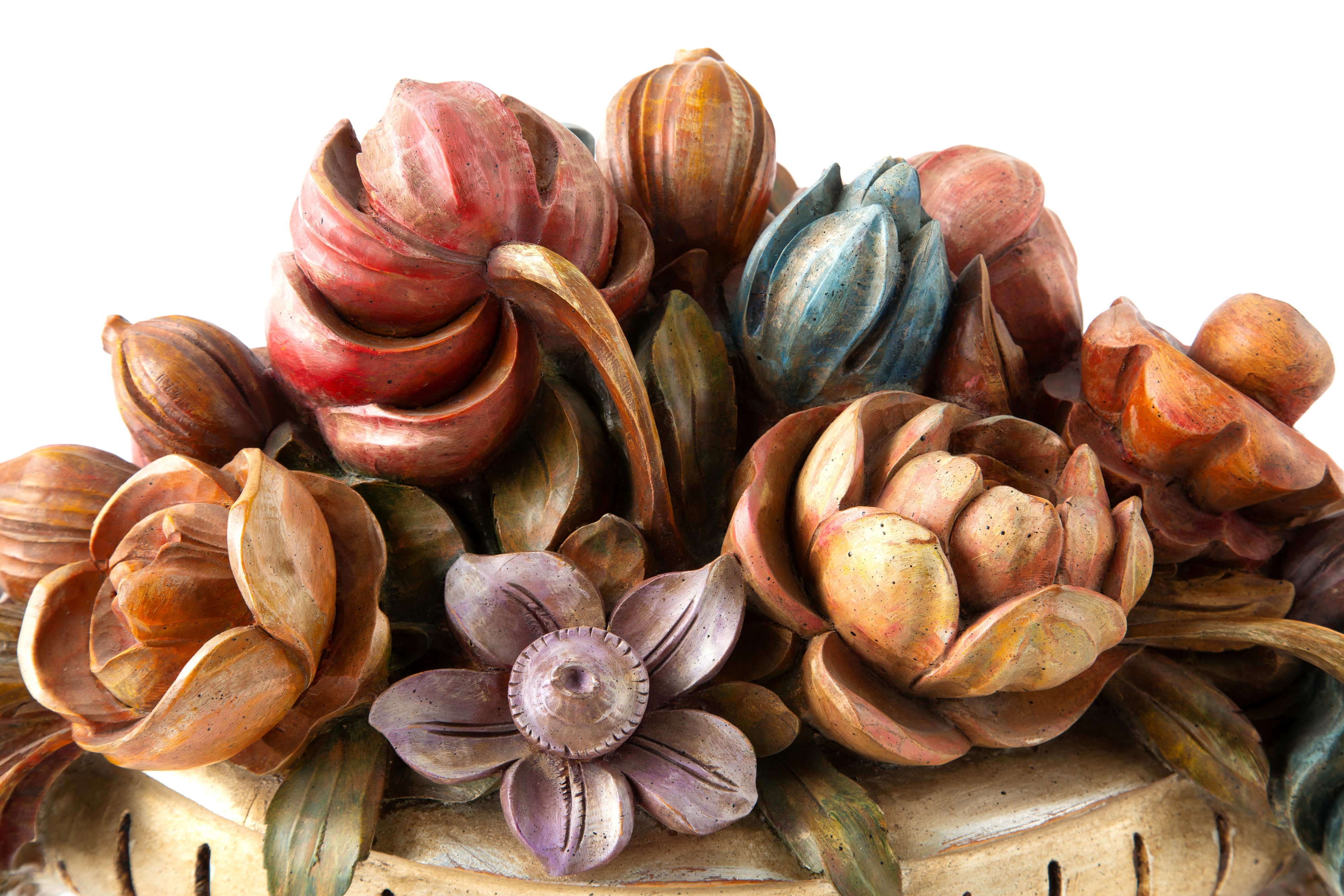 Cachepot con fiori in legno