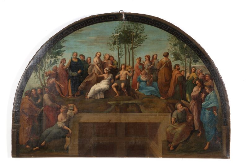 Dipinto Mezzaluna "il Parnaso"