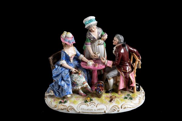 Porcelain group "LA COLLATION AU JARDIN". MEISSEN