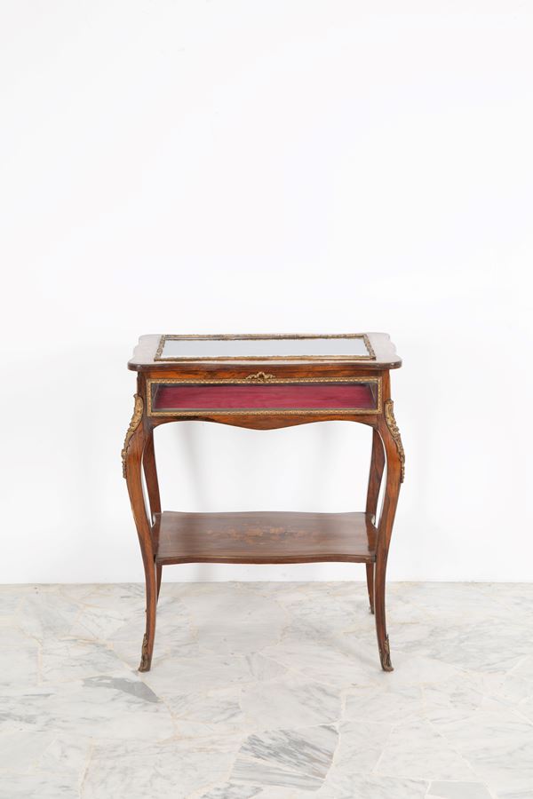 Wooden display case table