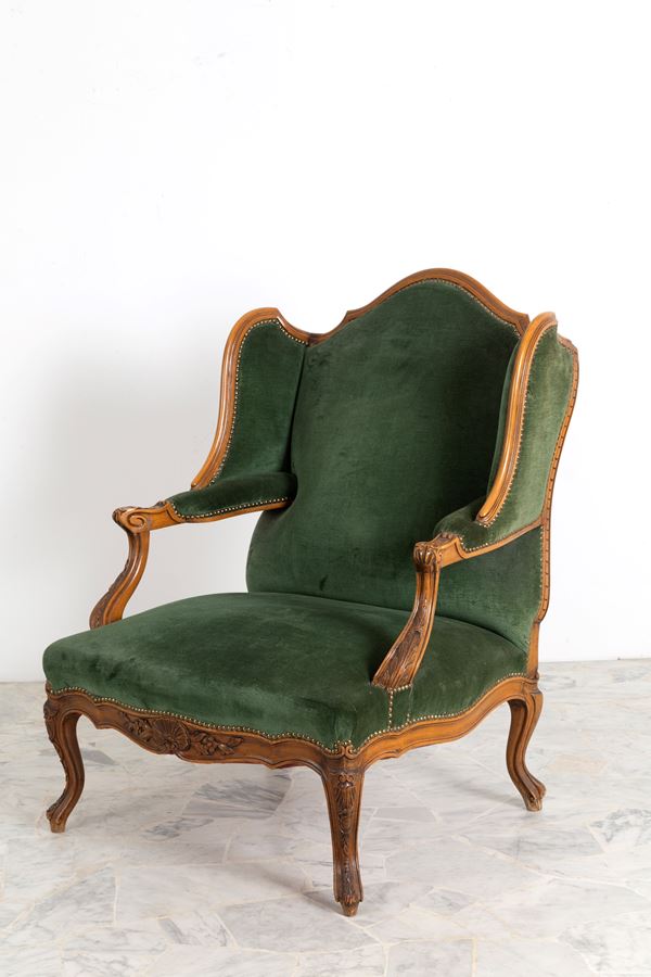 Green velvet bergere