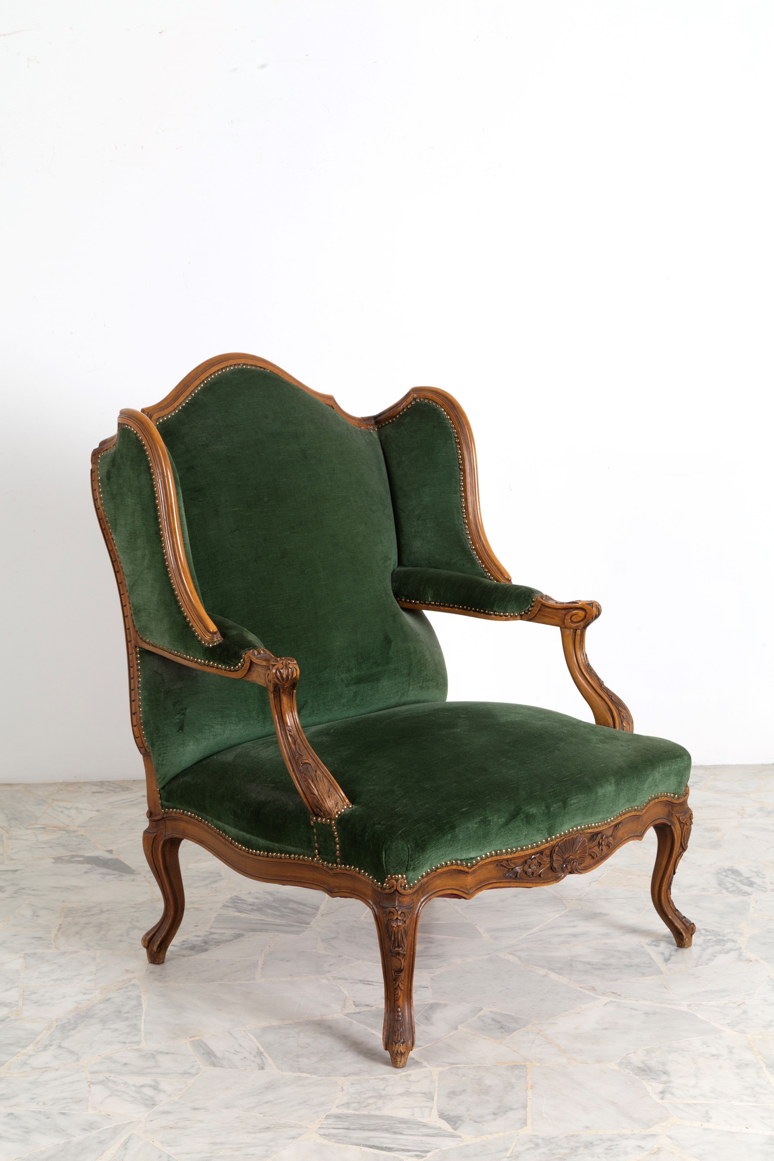 Bergere in Velluto Verde