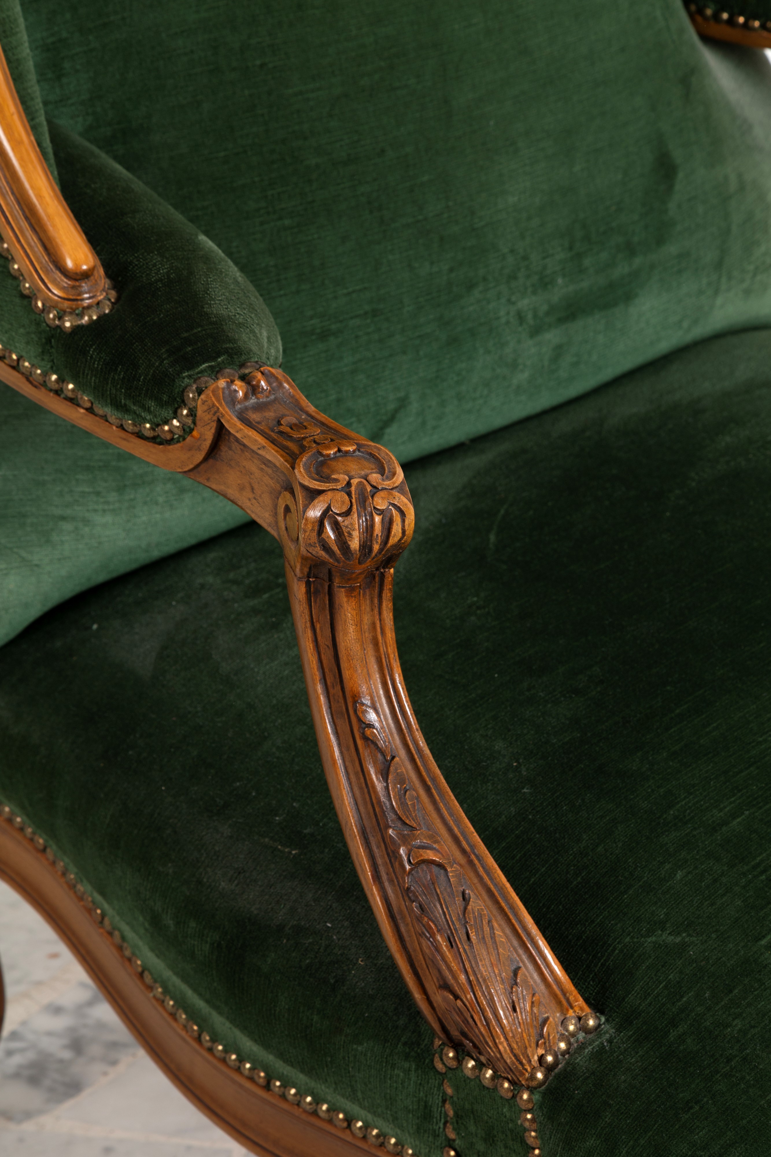 Bergere in Velluto Verde