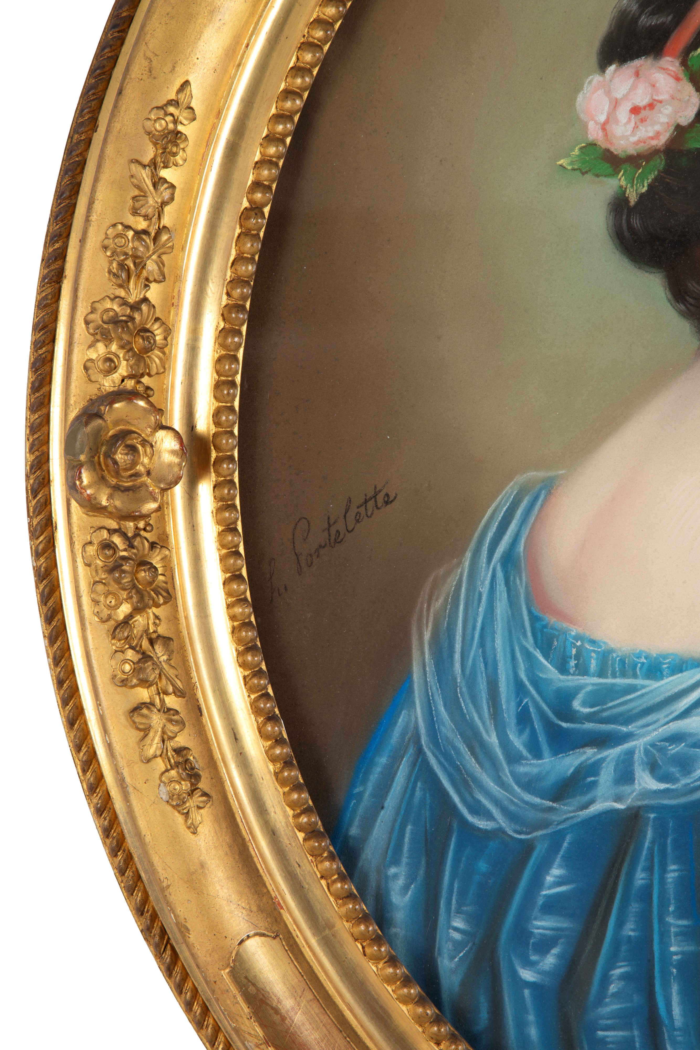 Hippolyte Portelette - Due ritratti femminili, pastello su carta