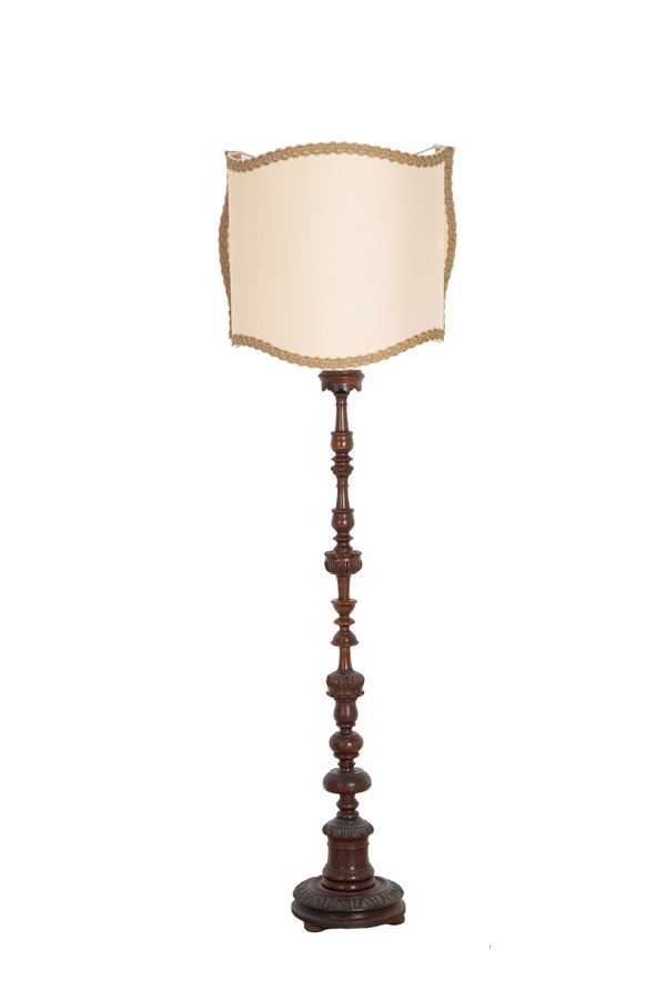 Wooden floor lamp