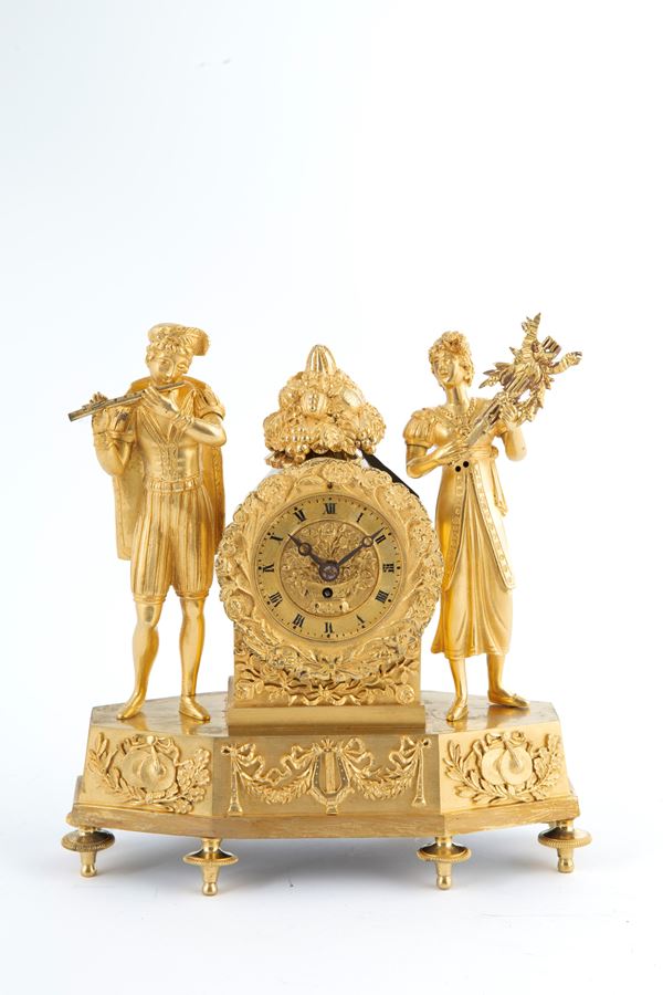Gilded bronze clock