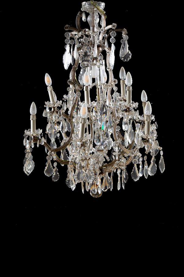 Cut glass chandelier