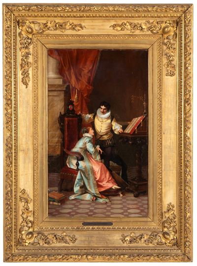 Dipinto 'davide Rizzio e Maria Stuarda'
