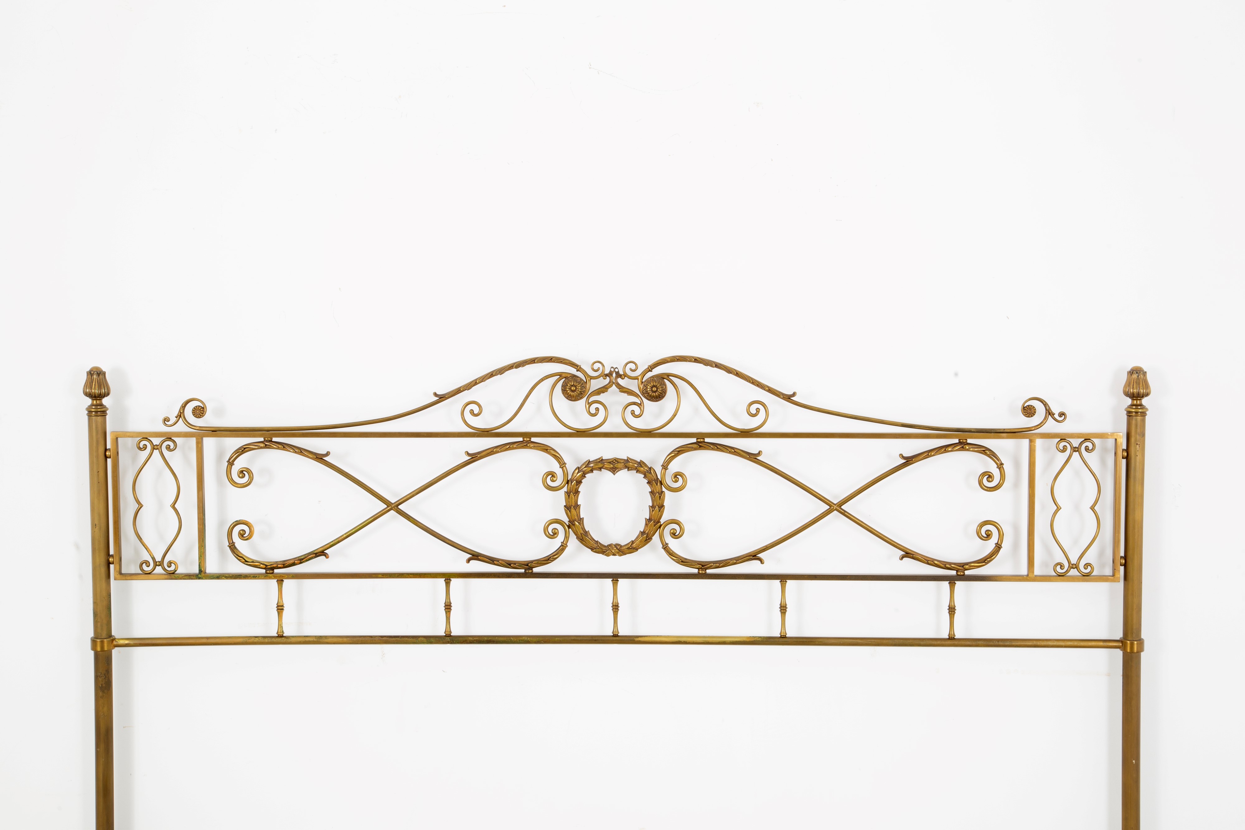 Letto in bronzo e metallo dorato, XX secolo