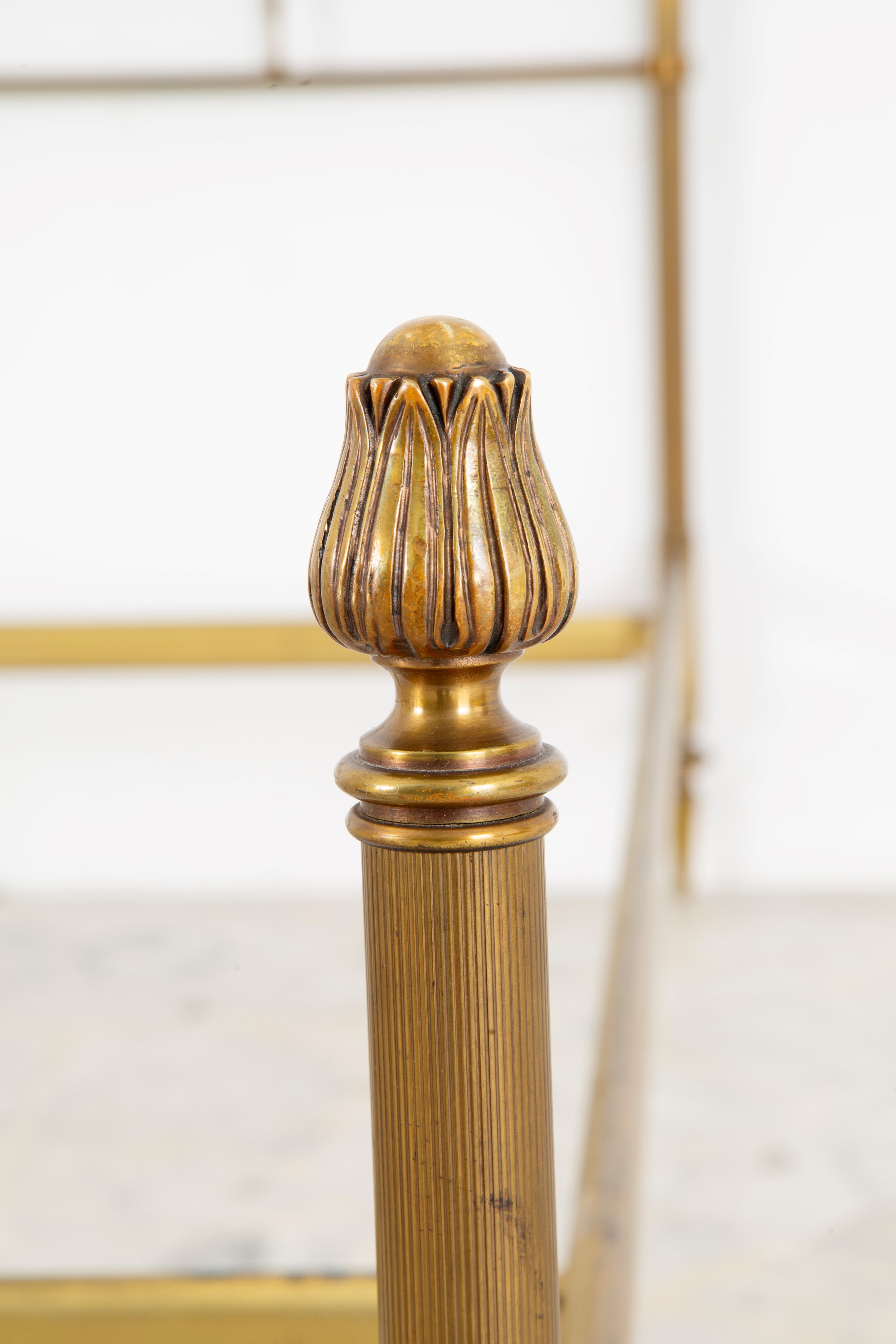 Letto in bronzo e metallo dorato, XX secolo