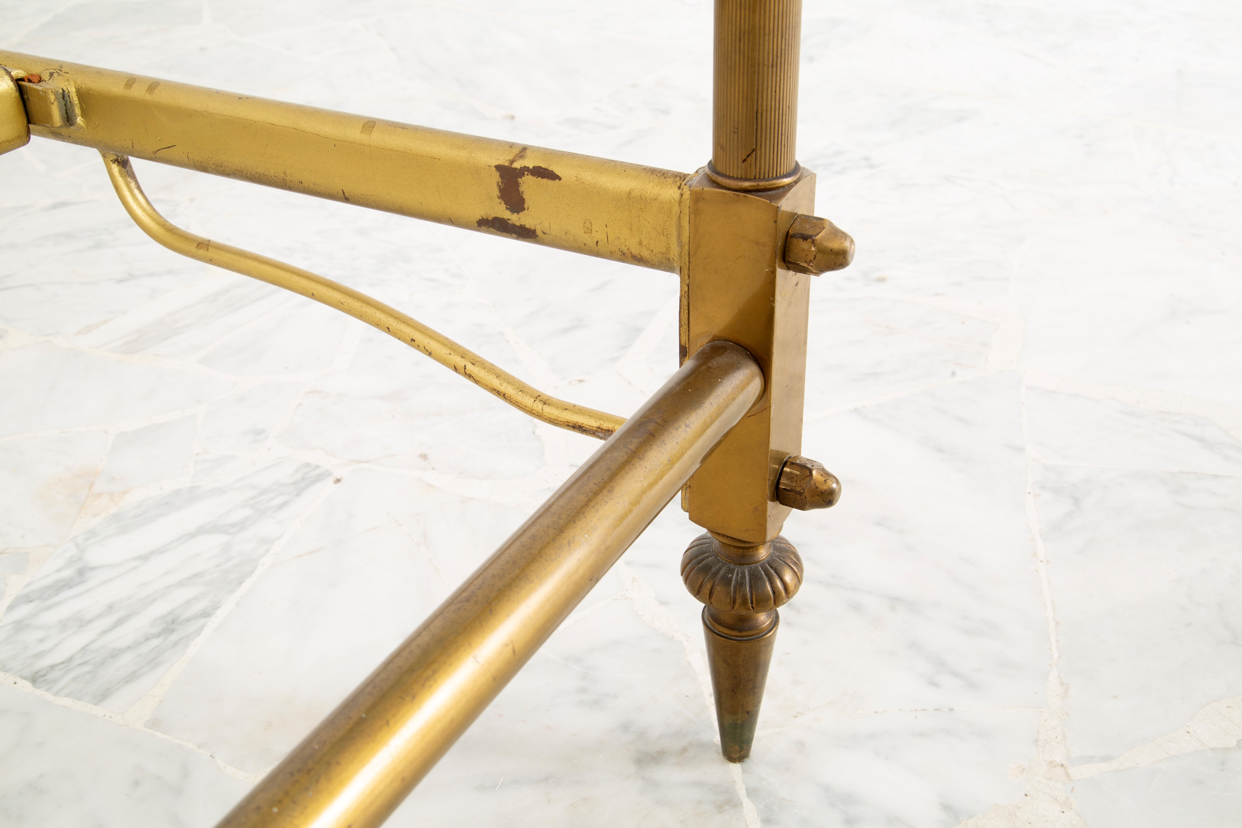 Letto in bronzo e metallo dorato, XX secolo