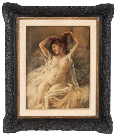 Nudo di donna, olio su tavoletta
