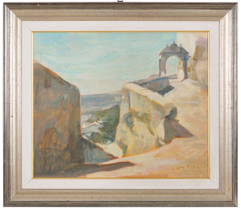 Giuseppe Tampieri - RONDA, ANDALUSIA, olio su tavoletta