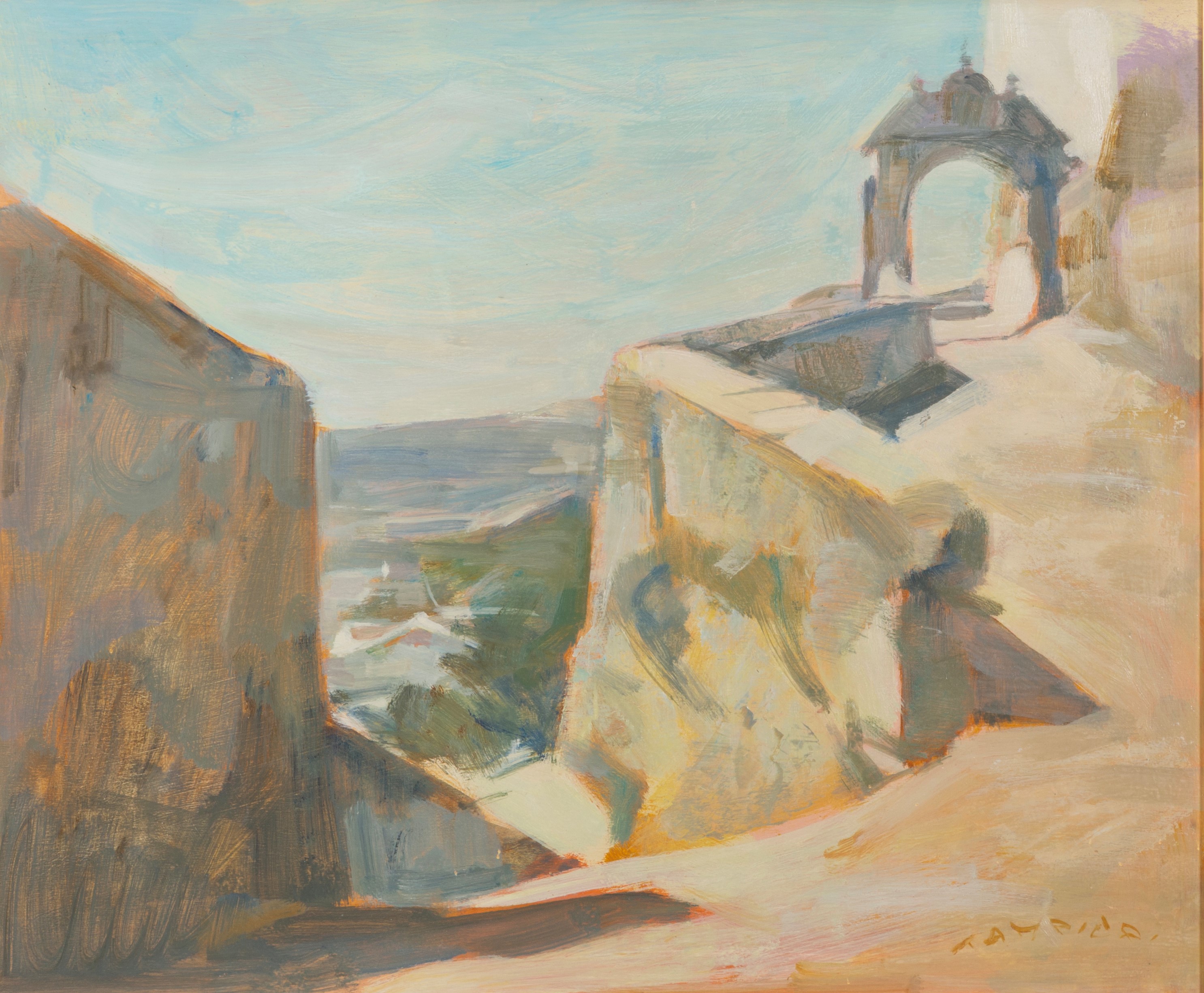 Giuseppe Tampieri - RONDA, ANDALUSIA, olio su tavoletta