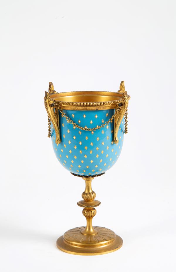 Enamelled bronze cup