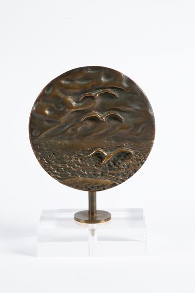 Scultura in bronzo 'Gabbiani'