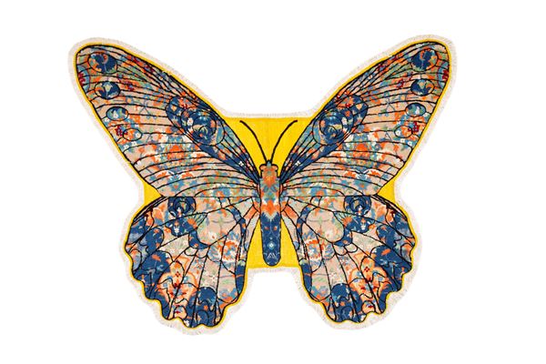 Wool and silk rug with relief design