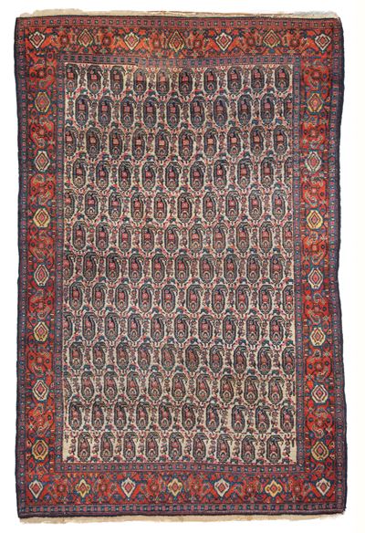 Tappeto Senneh, area del Kurdistan, Persia, circa 1900, 212x135 cm