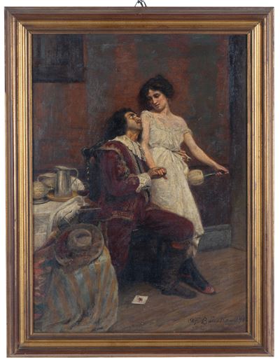 Dipinto "scena D'interno con Figure"