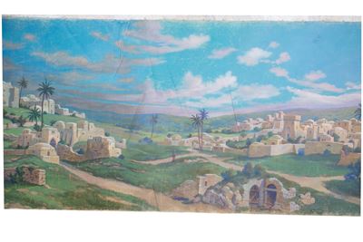 Rud Sonnleitner, Paesaggio arabo, tempera su tela