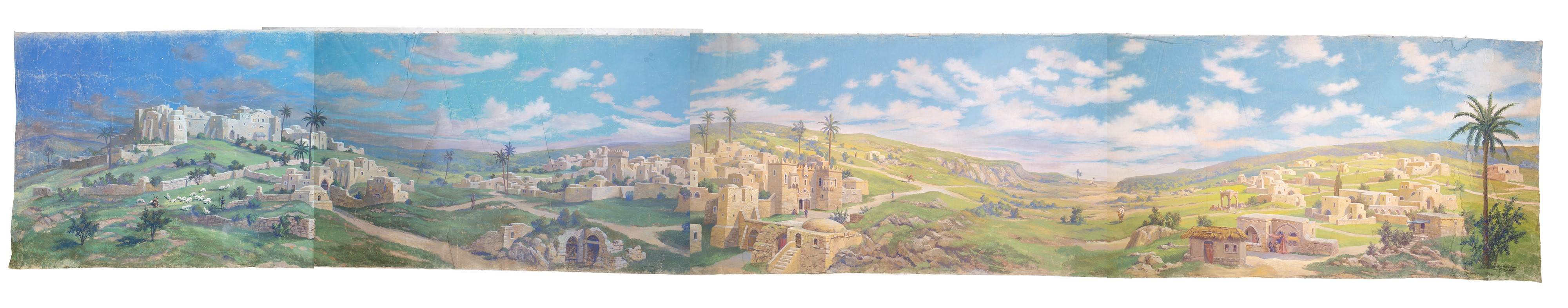 Rud Sonnleitner, Paesaggio arabo, tempera su tela
