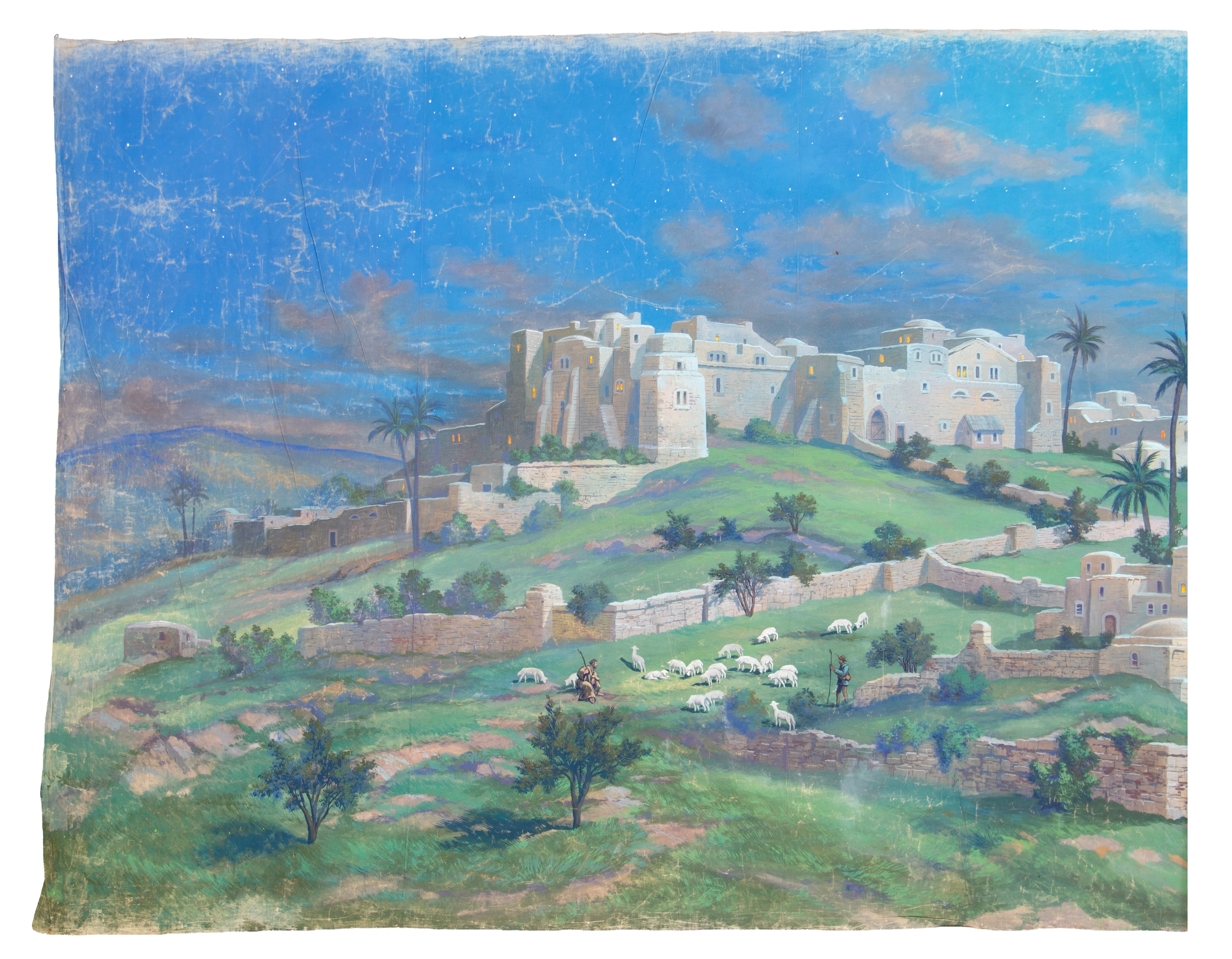 Rud Sonnleitner, Paesaggio arabo, tempera su tela