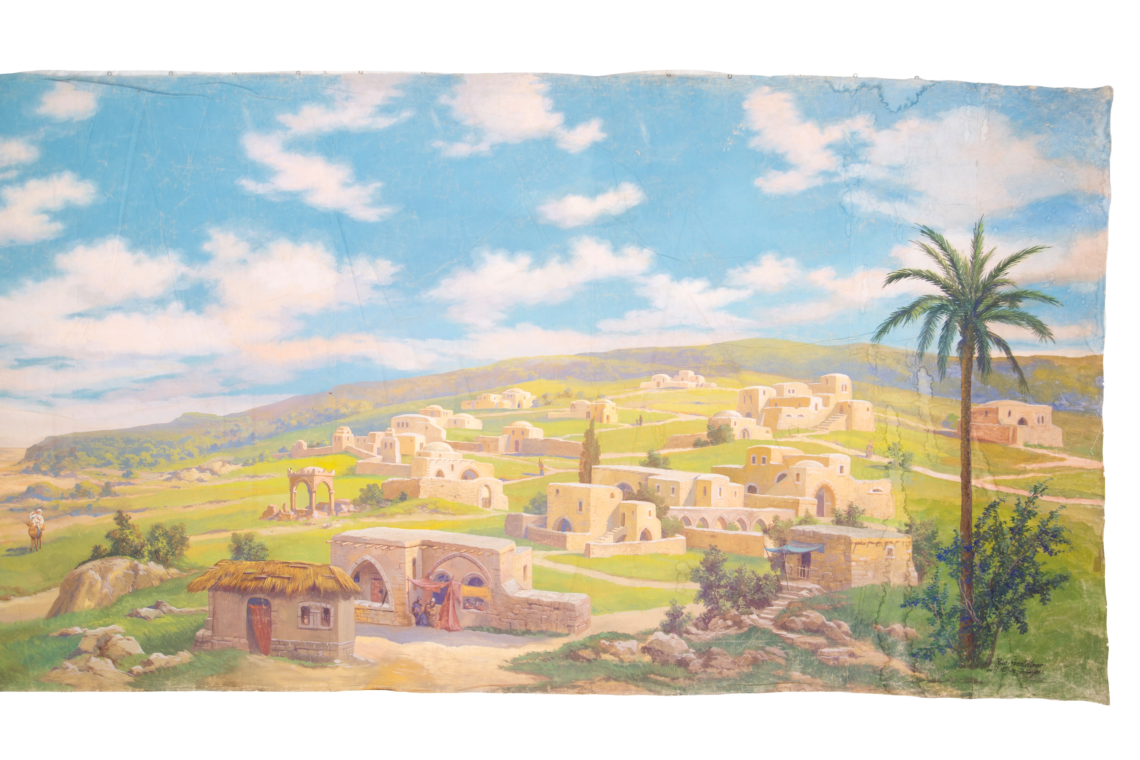 Rud Sonnleitner, Paesaggio arabo, tempera su tela