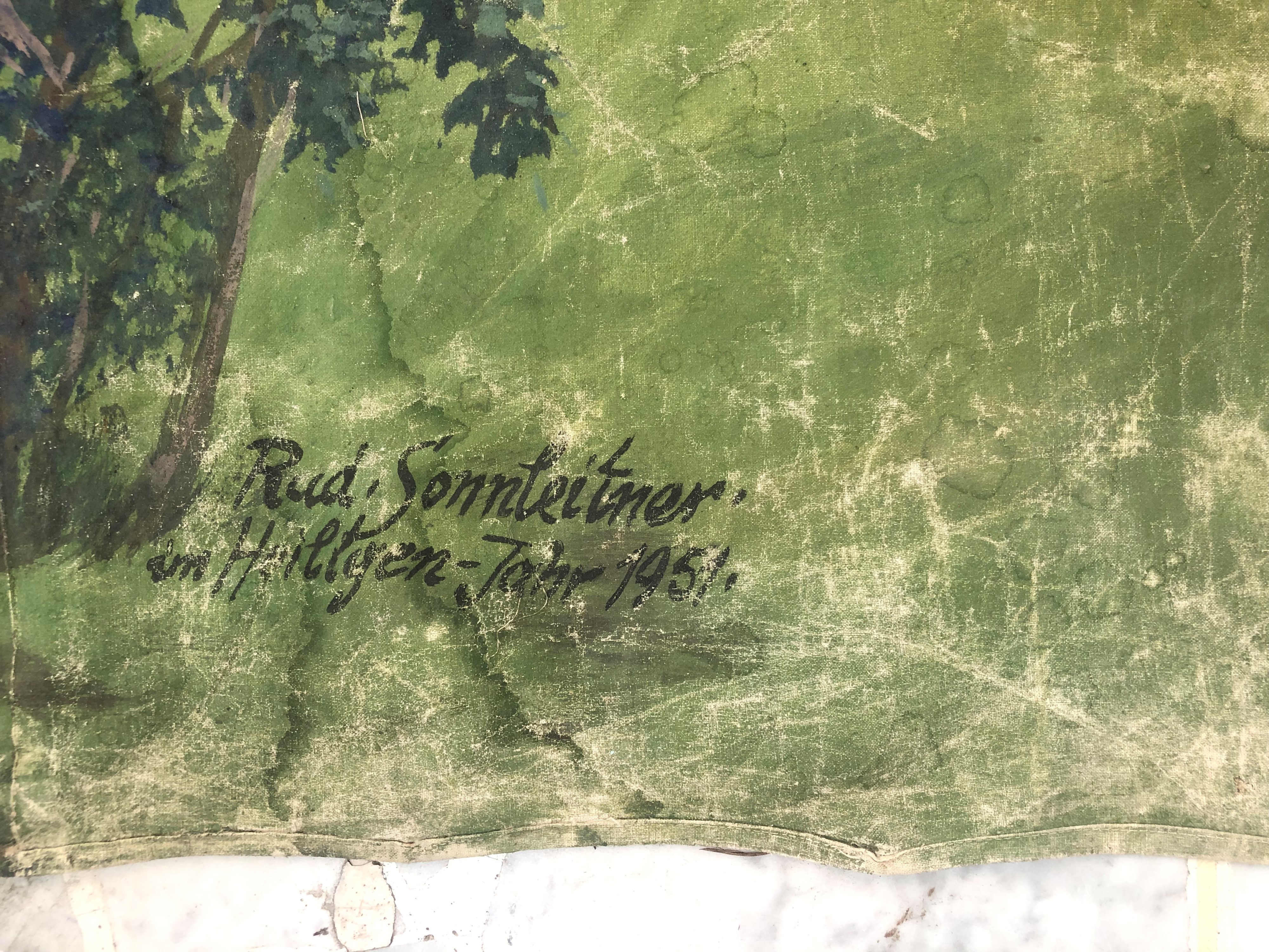 Rud Sonnleitner, Paesaggio arabo, tempera su tela
