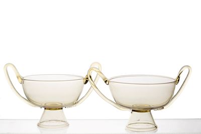 Due Ciotole Biansate. M.V.M. Cappellin, Murano