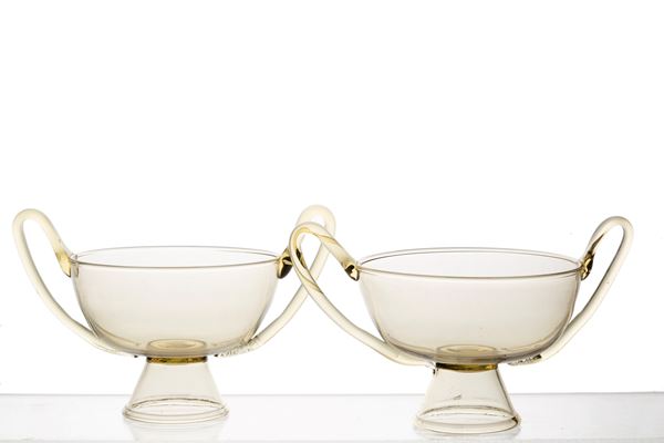 Two two-handled bowls. MVM CAPPELLIN, Murano
