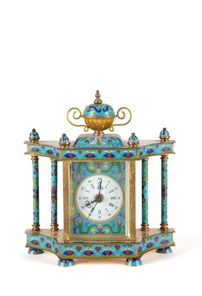 Orologio da tavolo cloisonné, XX secolo