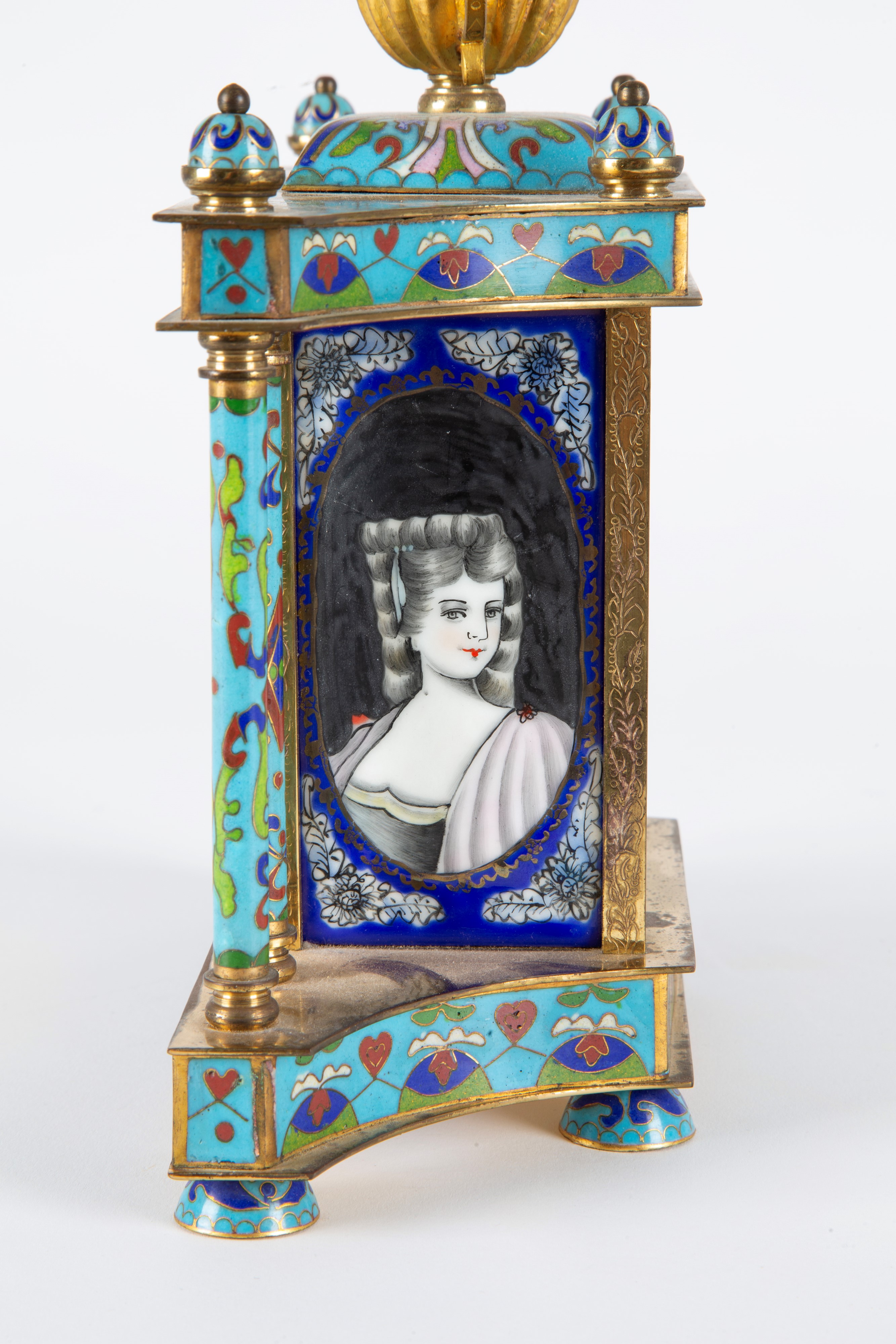 Orologio da tavolo cloisonné, XX secolo